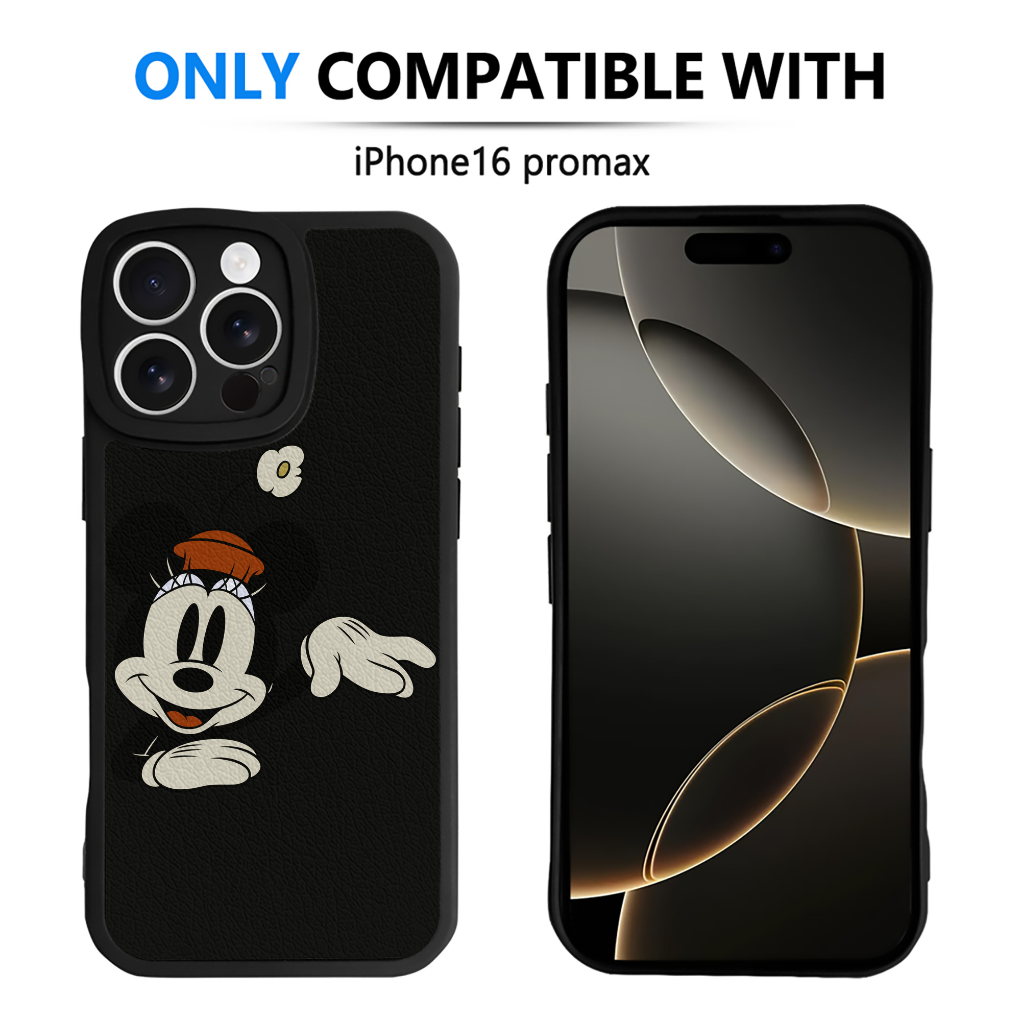 （画像用） ミッキーマウス Mickey Mouse 【iPhone 16シリーズ対応】シリコンスマホケース（レザー調） 材質：シリコン